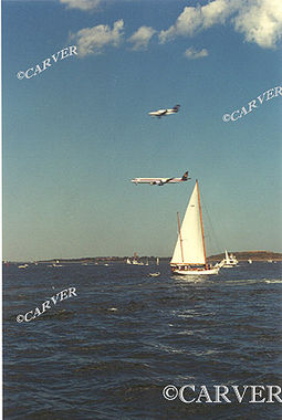 Wind Power
Traffic to Logan airport flying over traffic sailing in Boston Harbor.
Keywords: boston; sailboat; picture; photograph; print