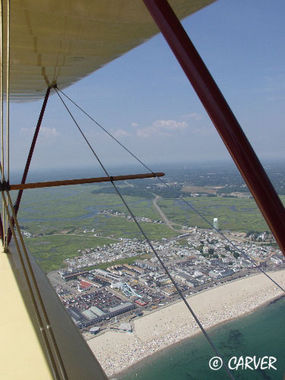 Hampton Beach from a Biplane
